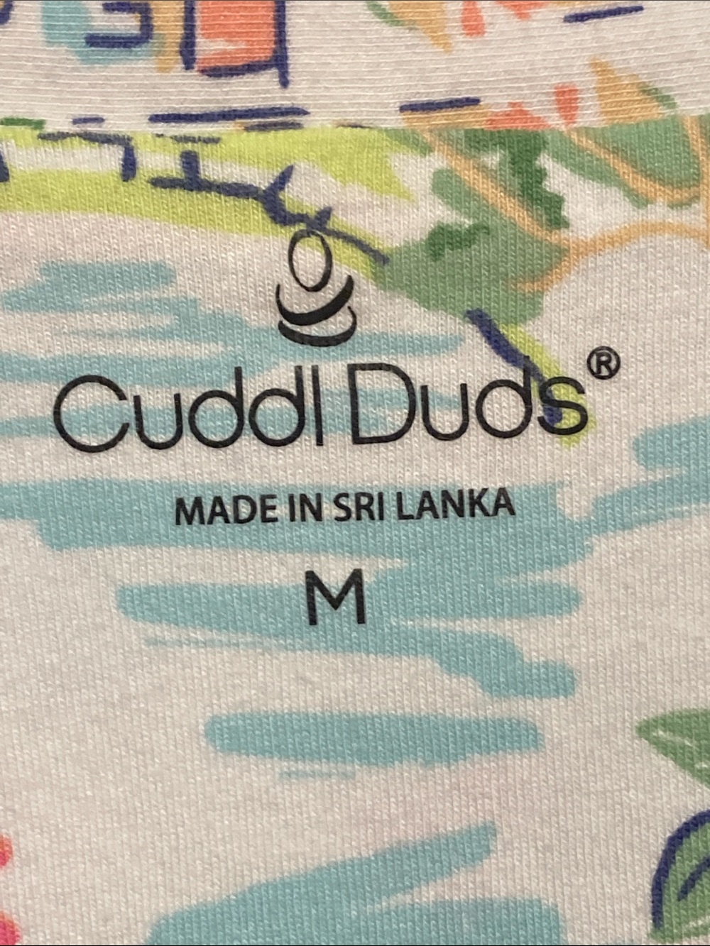Cuddl Duds Women's Short-Sleeve Cropped Pajama Set Spring Scene Size M - Picture 2 of 5